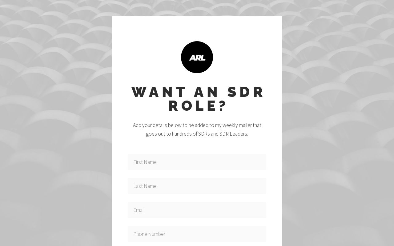 SDR Role Sign Up